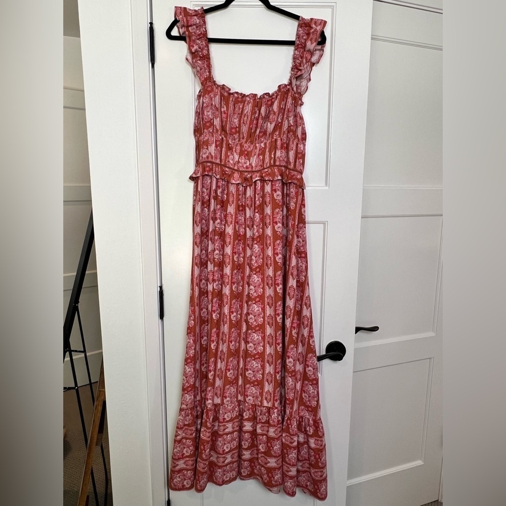 House of Harlow Helena Maxi Dress in Terracotta Pink Floral (Medium) - Picture 3 of 6